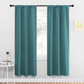 NICETOWN Blackout Curtains for Living Curtains, Three Pass Microfiber Noise Reducing Thermal Insulated Solid Rod Pocket Blackout Window Curtains for Kids Room (Sea Teal, 2 Panels, 34-inch x 72-inch) by NICETOWN