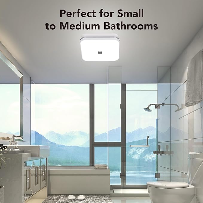 OREiN 2-in-1 Bathroom Exhaust Fan with Light, 100 CFM Bathroom Fan Light, 1.5 Sones Quiet Ventilation Fan Combo for Shower, Energy Star Certified, HVI/FCC/ETL Listed, Ceiling Cut-Out 8.11" x 7.48" - Image 8