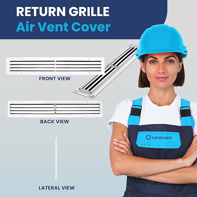 30x4 Inch (Duct Opening) Air Return Vent Cover Decorative – Premium Aluminum AC Vent Cover for Ceiling & Wall, Rustproof Grille, Ideal for Home HVAC Grille, Durable & Easy to Install by ACLAMINAIRE - Image 2
