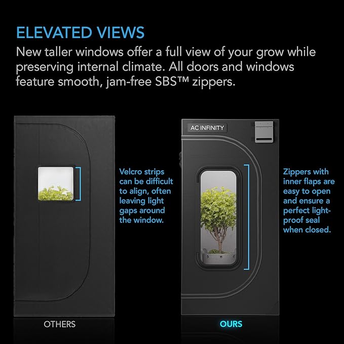 AC Infinity CLOUDLAB 816 Advance Grow Tent, 120"x60"x80" Thickest 1 in. Poles, Highest Density 2000D Diamond Mylar Canvas, 10x5 for Hydroponics Indoor Growing - Image 4