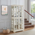 Lighted Glass Curio Cabinet with Lights & Adjustable Shelves,Curio Display Cabinet with Wood Frame & Glass Door,Corner Antique Display Case for Kitchen,Living Room,Office by Unknown