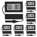 6Pcs Mini Digital Thermometer Hygrometer Gauge Indoor with Probe Sensor LCD Display Meter Temperature Humidity Fahrenheit Meter for Incubator Reptile Plant Tank Garden ℉ by Dorhea