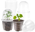 JOPY 30 Pack 4 Inch Plastic Nursery Pots with Humidity Dome for Plants Clear Seed Starter Pots Seedlings Planting Pots for Garden Indoor and Outdoor Small Planter Containers with Drainage Holes by JOPY