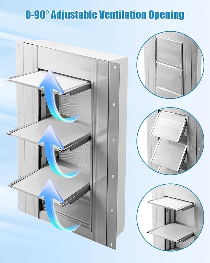2-Pack Shipping Container Vents with Screens, Stainless Steel Adjustable Shutter Vents for Container Homes, Offices, Ship Cabins – Prevent Condensation, Overheating & Improve Airflow - Image 3