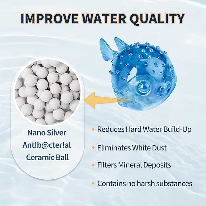12-Pack Universal Humidifier Cleaning Fish Compatible with Most Humidifiers Replacement Ultrasonic Humidifier Tank Cleaner Ball | Prevents Hard Water Build-Up | Eliminate White Dust | Purifies Water - Image 4