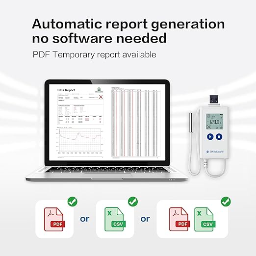 Freshliance Ultra Low Temperature Data Logger, Reusable Temperature Recorder with High Accuracy External Probe, Configurable USB Temperature Monitor 35000 Points with PDF CSV Report, Atlas Log-200 - Image 5