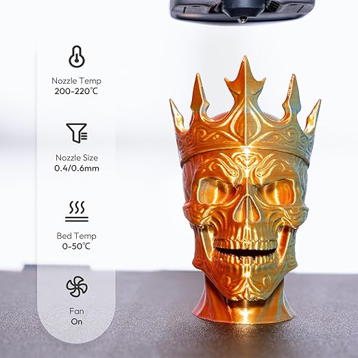 AMOLEN 3D Printer Filament Bundle, Triple Colors Coextrusion Silk PLA Filament 1.75mm +/-0.02mm,Shiny Color Change 3D Printer Filament for Most FDM 3D Printer 200g X 4 Pack - Image 5