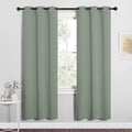 NICETOWN Bedroom Curtain Panels Blackout Draperies, Thermal Insulated Solid Grommet Blackout Curtains/Drapes (Greyish Green, 1 Pair, 34 by 72-inch) by NICETOWN