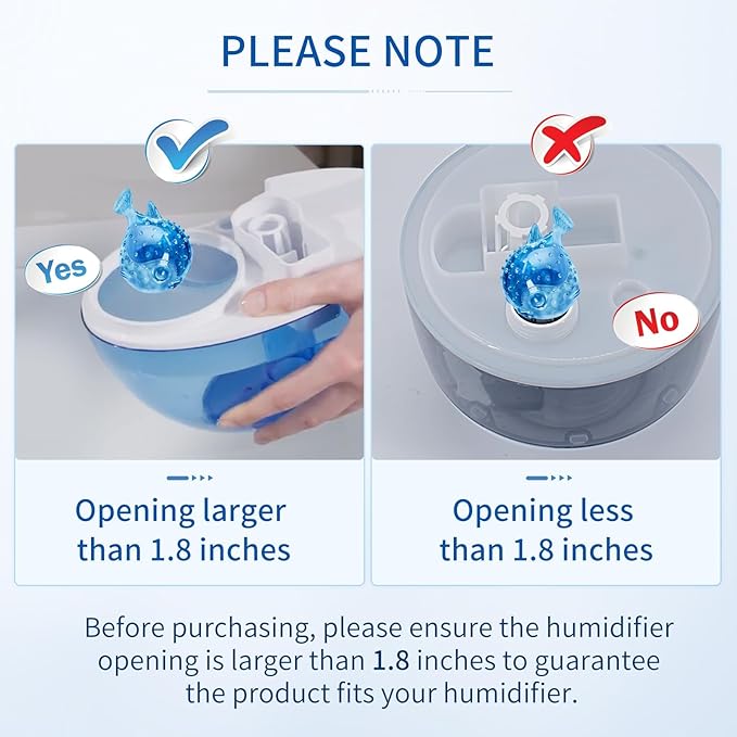 Humidifier Cleaning Fish 12-Pack: Demineralization Cartridge to Purifier Water | Prevent White Dust & Scale | Remove Odor | Universal Water Cleaner for Most Humidifier Tanks - Image 3
