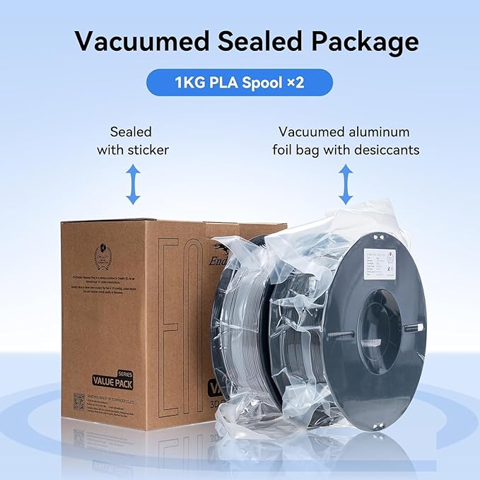 Creality 3D Printer Filament, PLA Filament 1.75mm Bundle, Ender PLA Filament No-Tangling Storage Box for 1.75/2.85mm PLA PETG ABS (Black & Black) - Image 5