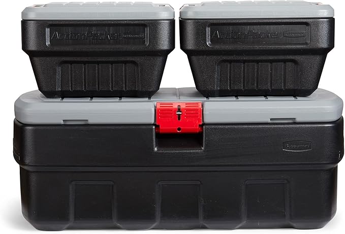 Rubbermaid ActionPacker️ 48 Gal with 8 Gal Containers Nested, Lockable Storage Bins, Industrial, Rugged Storage Container Bundle with Lids - Image 4