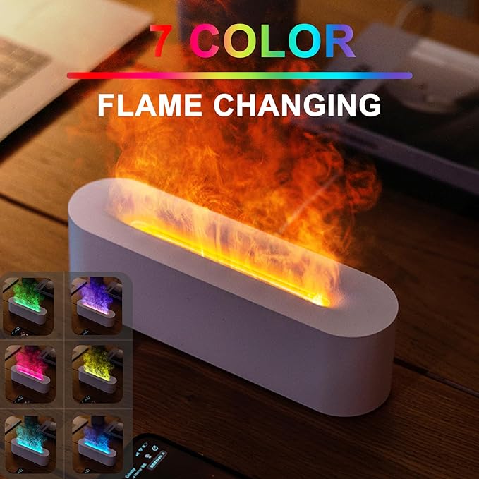 Flame Air Aroma Diffuser Humidifier, Upgraded 7 Flame Colors Aromatherapy Aroma Diffusers for Home, Bedroom, Office, Yoga, Timer & Waterless Auto Off 150ml - Image 3