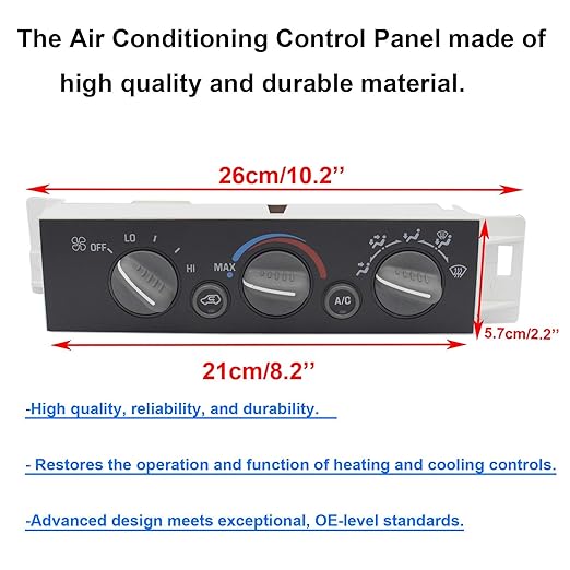 9378815 15-72548 599-007 AC Heater Control Panel Climate Control Module Switch Without Rear Window Defogger for 1996-1999 Chevy Truck GMC C1500 C2500 C3500 K1500 K2500 K3500 Truck 16231175 - Image 4