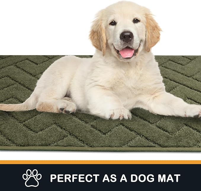 PURRUGS Dirt Trapping Door Mat 32" x 47", Non-Slip Machine Washable Entry Rug, Dog Doormat, Indoor Front Door Mat, Super Absorbent Entryway Rug for Muddy Shoes & Paws, Sage Green - Image 6