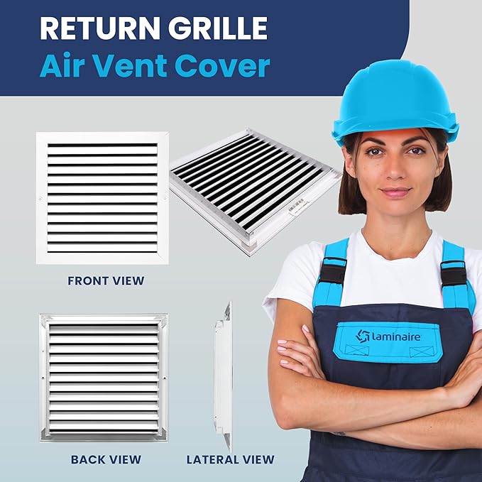 12x12 Inch (Duct Opening) Air Return Vent Cover Decorative – Premium Aluminum AC Vent Cover for Ceiling & Wall, Rustproof Grille, Ideal for Home HVAC Grille, Durable & Easy to Install by ACLAMINAIRE - Image 2
