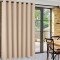 DWCN Total Privacy Room Divider Blackout Curtain - Thermal Curtains for Patio Door, Living Room, Bedroom Partition and Shared Office Space, 1 Grommet Curtain Panel, 10ft Wide x 7ft Tall,Beige by DWCN