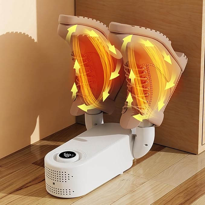 Deodorizing Shoe Dryer, Rapid Boot & Sneaker Dryer with Intelligent Timing, Auto-Off Timer, Foldable Design, Smart Panel, Low Noise, 360° Airflow for Work Boots, Shoes, and Slippers (Style 1) - Image 4