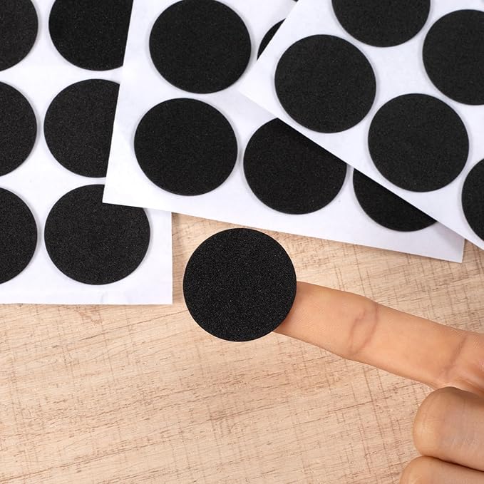 160 Pcs Small Felt Furniture Pads, Self-Adhesive EVA Foam Dot Circles, Round Felt Furniture Stickers for Desks Drawers Vases Photo Frames Cabinets Doors Candlesticks - Black (1.18") - Image 3