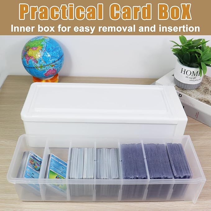 Toploader Storage Box, Trading Card Storage Box with 6 Dividers, Hard Plastic Box for Top Loaders, Sports Card Storage Case, Large for 200 Toploaders or 1200 Cards (16 x 6.1 x 4.45 in) - Image 4