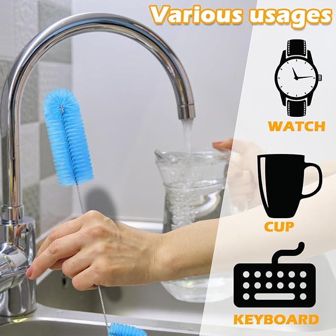 Hummingbird Feeder Cleaning Brush 19 Pieces 3 Size Mini Nylon Double Headed 2 in 1 Hummingbird Brush Hard to Reach Places Tiny Cleaning Kit(Blue) - Image 5