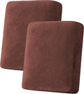 H.VERSAILTEX Velvet Stretch Couch Cushion Cover Plush Cushion Slipcover for Chair Loveseat Sofa Cushion Furniture Protector Seat Cushion Sofa Cover (2 Piece Medium Sofa Cushion Covers, Burnt Brick) by HVERSAILTEX