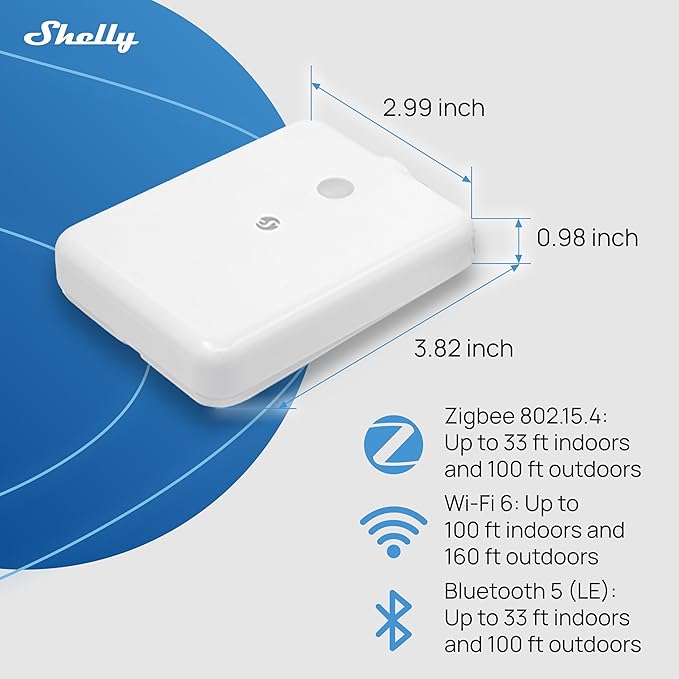Shelly Flood Gen4, WiFi, Bluetooth, Zigbee, Matter Smart Flood Sensor with Leak Sensor Cable, Alexa, SmartThings, Google Home, Apple HomeKit Compatible, Flood and Rain Detection, Easy to Use, IP44 - Image 4