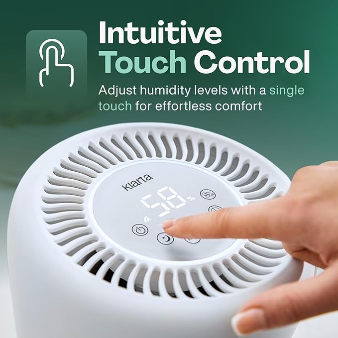 Smart Evaporative Humidifier with App Control & 3L Tank – Mist-Free, No White Dust – Quiet Operation for Better Sleep – Klarta Humea White - Image 4