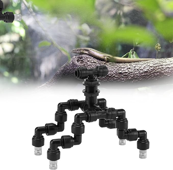 CozyCabin 4-Heads Reptile Mister Nozzles, 1/4'' Reptile Spray Nozzle 360 Degree Adjustable Detachable Nozzle - Fine Mist Fogger for Terrarium, Aquarium Rainforest - Image 7
