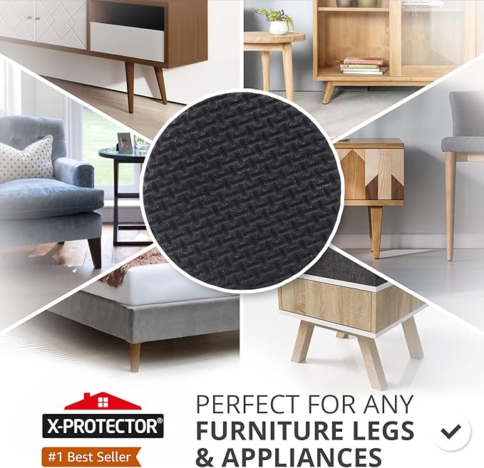 Non Slip Furniture Pads X-Protector - 8 PCS 1 1/2” - Premium Furniture Grippers - Self-Adhesive Rubber Feet for Furniture - Keep Furniture in Place! - Image 2