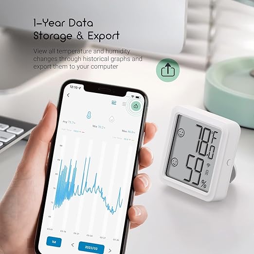 INKBIRD WiFi Thermometer Hygrometer, Indoor Temperature Sensor IBS-TH3-PLUS with Electronic Display, Humidity Monitor with App Alert 1 Year Data Storage Export, Digital Remote Monitor for Room - Image 7