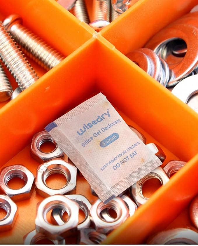 wisedry 5 Gram [60 Packs] Food Grade Silica Gel Packs Rechargeable Desiccant Dehumidifiers Pouches with Color-Indicating Beads Reusable Moisture Absorbers for Food Storage - Image 8