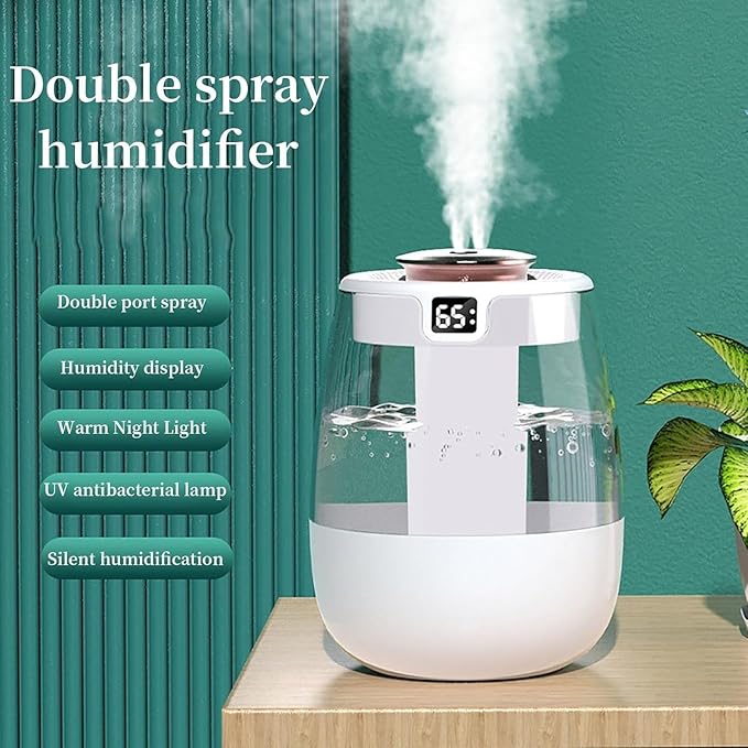 Cool Mist Humidifiers, 1.5L Led Lights,Smart Timer,Dual Nozzles,Easy to Fill & Clean,Quiet Ultrasonic Mini Humidifier,Auto Shut-Off Plant Humidifier for Nursery Plants Bedroom Office Home - Image 5