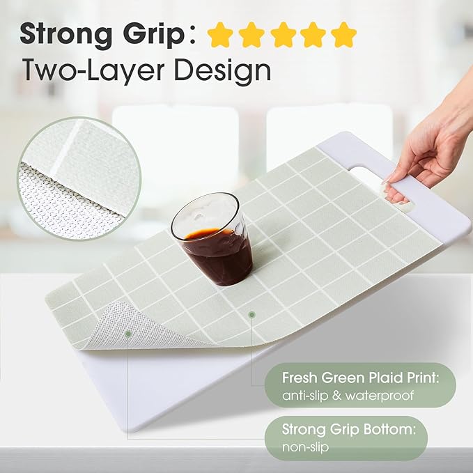 Beautysaid Shelf and Drawer Liner for Kitchen Cabinet, Non Adhesive Non Slip Shelf Paper Waterproof Washable Thickened for Dresser Pantry Shelve Bathroom Protector Liner(Light Green,18 in x 30 FT) - Image 2