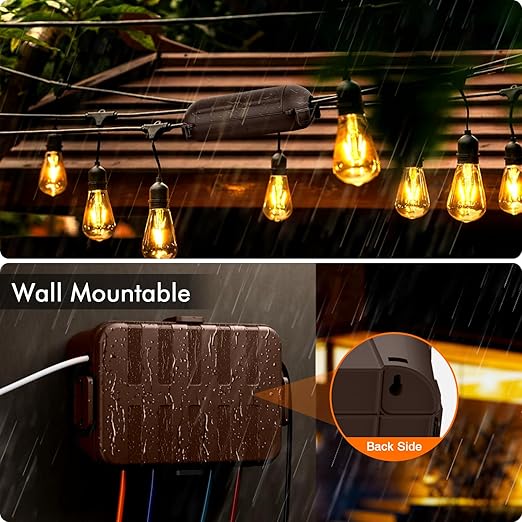 RESTMO 5-Piece Outdoor Waterproof Electrical Box Set – 12.5" x 8.5" x 5" Large & 7.1" x 2.3" x 2.3" Small, Weatherproof Boxes for Power Strip, Outlet, Plug, Socket, Timer, Holiday Light, Brown - Image 5