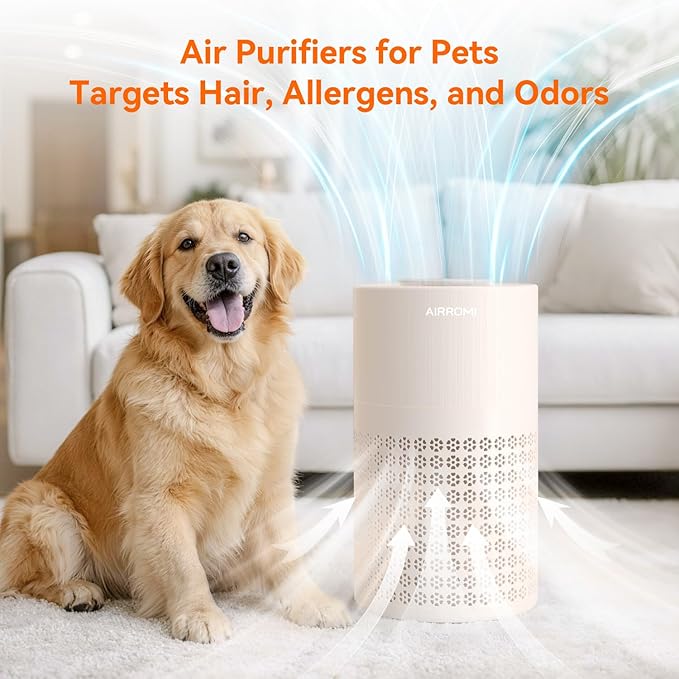 AIRROMI Air Purifier for Bedroom with A2001 Creamy Beige - Image 7