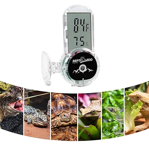 REPTI ZOO Upgraded Reptile Terrarium Thermometer Hygrometer,Digital Pet Temperature and Humidity Gauge with Suction Cup for Reptile Rearing Box Tank,4-Sides Mounting - Image 8