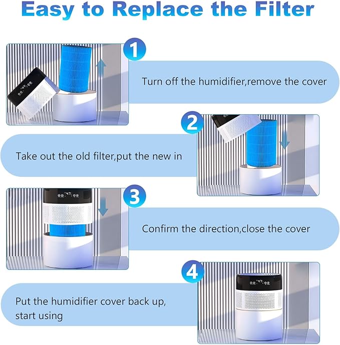 Harbery Washable Humidifier Filter (2-Pack) - Compatible with Lamon MistZero, MistZero B, MistZero S Evaporative Humidifiers, Polymer Fiber Replacement Filter - Image 4