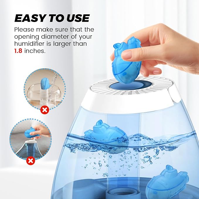 puxyblue   14-Pack Humidifier Tank Cleaner Blue Small Submarine Fit for Most Humidifiers and Fish Tanks, Purifies Water, Prevents Hard Water Build Up, Eliminates White Dust - Image 4