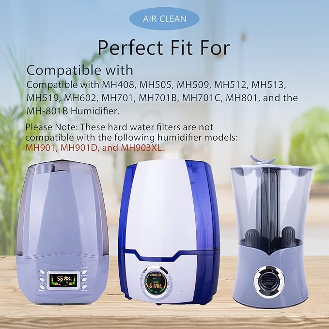 6 Pack Humidifier Demineralization Cartridge Filters Compatible with Air Innovations HUMIDIF Humidifier, Demineralization Cartridge Filters Silver - Image 4