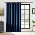 RYB HOME Blackout Thermal Insulated Curtains, Portable Curtain for Sliding Glass Door/Storage/Space Room Divider, Large Window Treatment Room Divider Panel, W80 x L84, Navy Blue, 1 Panel by RYBHOME