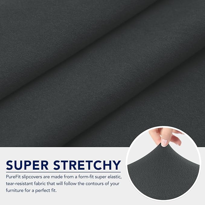 PureFit 100% Dual Waterproof Couch Cover Slipcovers for Couches and Sofas - Stretch Non Slip Fleece Sofa Covers Washable, Leakproof Furniture Protector for Kids, Pets, Dog (Chair, Dark Gray) - Image 5