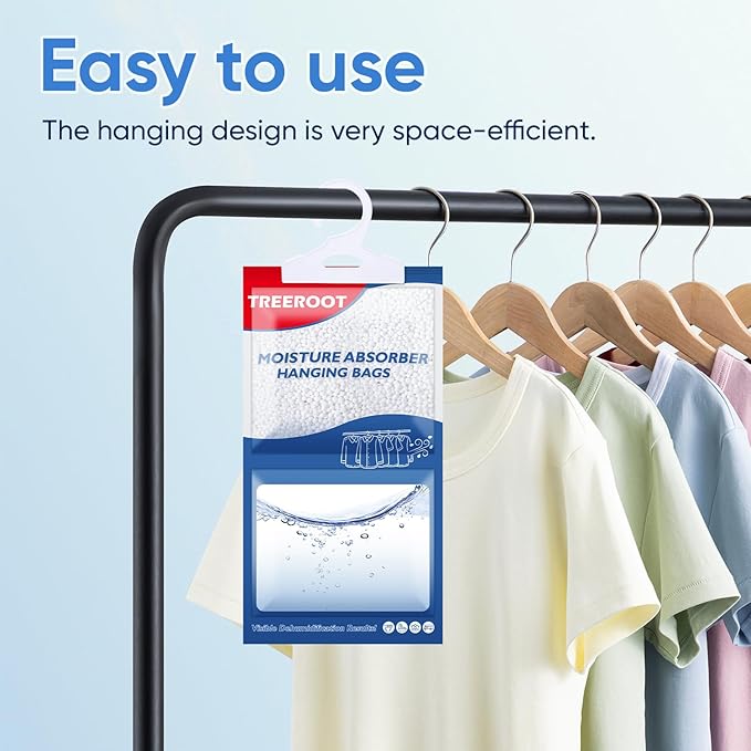 28 Pack Moisture Absorbers for Closet, 9.8OZ Hanging Closet Dehumidifier Bags, Hanging Humidity Absorber in Wardrobes, Kitchens and Bathrooms - Image 7