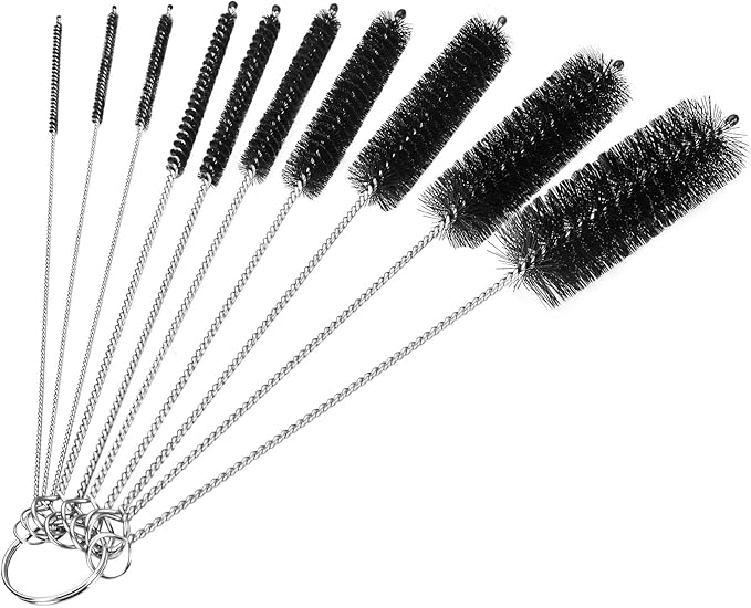 CiaraQ Bottle Cleaning Brushes, 8 Inch Nylon Tube Brush Set, Cleaner for Narrow Neck Bottles Cups with Hook, Set of 10pcs by CiaraQ