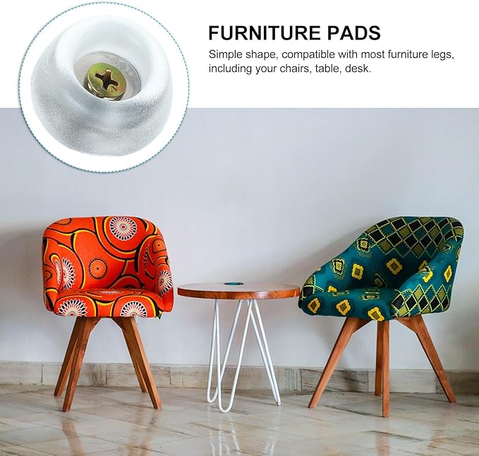Ciieeo 50pcs Silicone Furniture Foot Pads with Screws, Non-Slip Sofa and Chair Leg Protectors, Moisture-Resistant Table Leg Covers for Hardwood Floors - Image 3