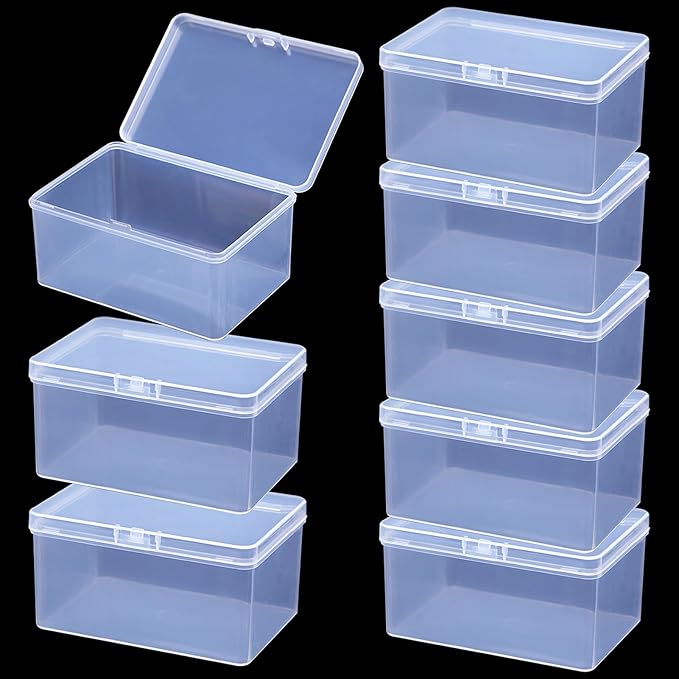 8Pcs Clear Playing Deck Card Storage Box Plastic Card Boxes Playing Card Boxs High Capacity Playing Card Case 4.3 x 2.95 x 2.17 Inch Organizer Snap Closed Trading Games Collector by Unknown