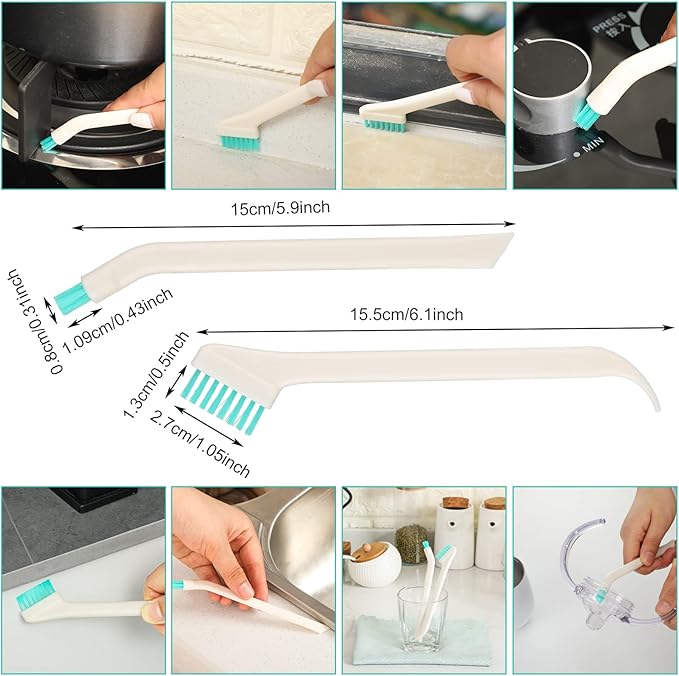 Nuenen 16 Pcs Small Household Cleaning Brushes - Deep Detail Crevice Cleaner Brush Set, Corner Space Keyboard Bottle Tile - Image 4