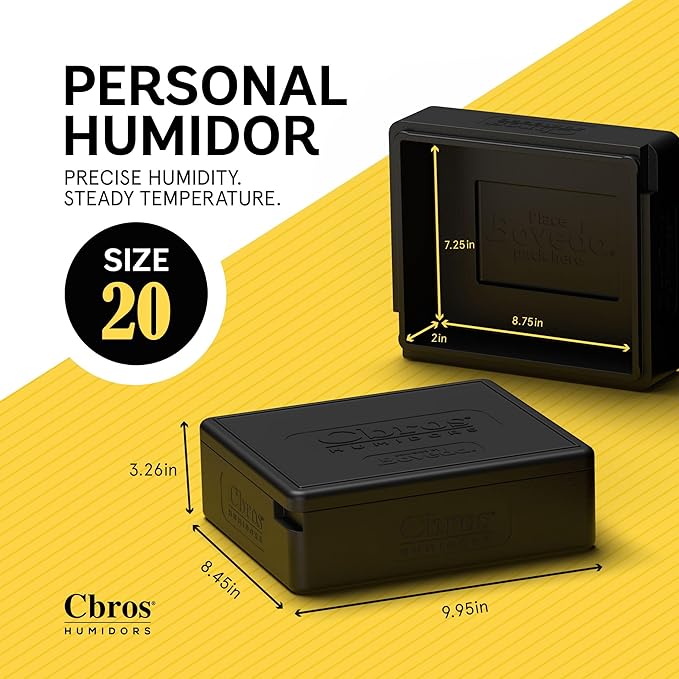 Cbros Humidor 69% Two- Way Humidity Control Box Powered by Boveda, Moisture Absorber, Maintain Freshness and Consistent Temperature Size (Size 20) - Image 4