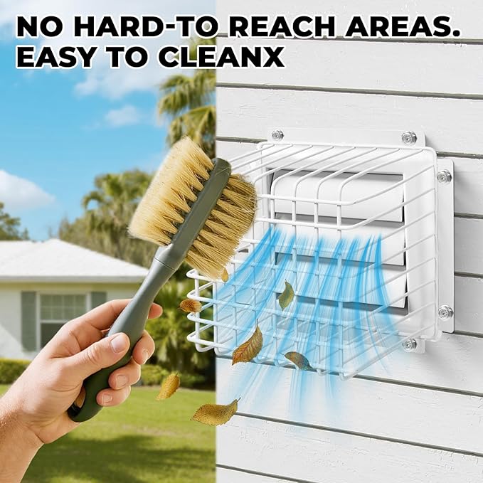 Universal Outside Bird Guard - Stainless Steel Construction Vent Cover, Fits 3 inch to 4 inch Vent Hoods, Prevents Birds, Rodents and Debris from Entering Dryer or Bathroom Exhaust Fan, White - Image 4