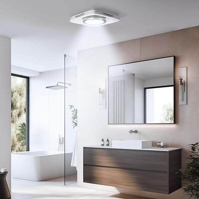 VIVOHOME Bathroom Exhaust Fan with Light, Max 110 CFM 1.0 Sone Shower Ventilation Fan, Super Quite Fan w/ 6000 K 1000LM LED Cool White Light, for 4'' Duct Ceiling Mount - Image 2