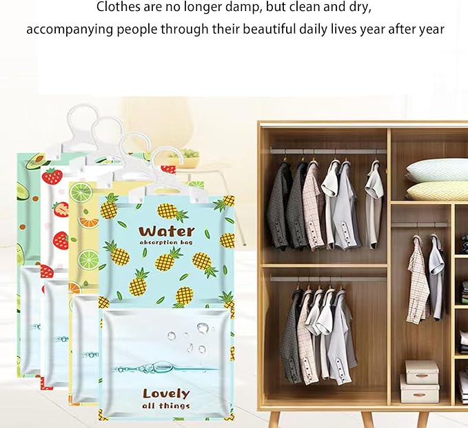 8 Pieces Dehumidifier Hanging Bags for Kitchen, Bathroom, Closet, Wardrobe Dehumidifier Bags (4 Colors) - Image 3